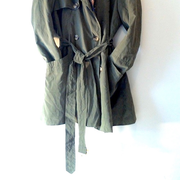 Lightweight Double Breasted 3/4 Length Faux Suede Belted Trench Coat - Picture 3 of 9